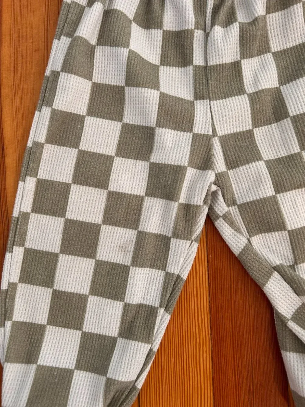 MiniOlie Baby Toddler Checkerboard Waffle 2-piece Set Green / 2-3T